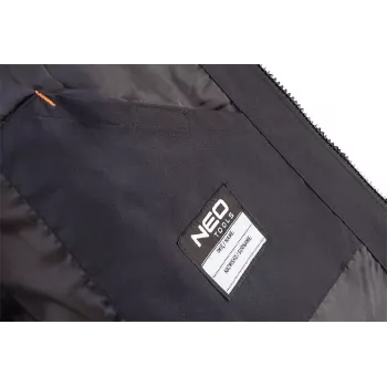 Casaco de trabalho NEO TOOLS 81-574-XXL - impermeável, corta-vento, respirável, preto/cinzento com detalhes laranja