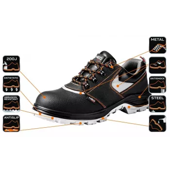 NEO Tools 82-017 S1P SRC Sapatos de segurança com biqueira de aço e proteção antiperfuração