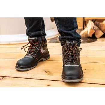 Botas de segurança NEO TOOLS 82-027 S1P SRC, biqueira de aço, tamanho 41, preto/cinzento