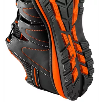 Sapatos de segurança NEO Tools 82-079-41 S1P SRC – biqueira de aço, proteção antiperfuração, pele veludo, preto/cinzento, tamanho 41