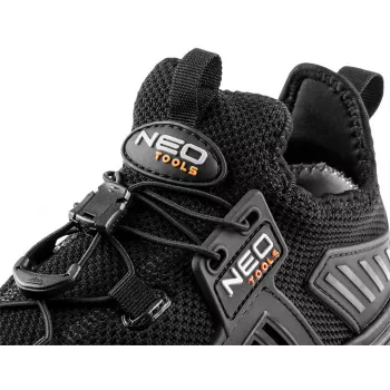 NEO Tools 82-158-42 Sapatos de segurança S1P SRC com biqueira de aço, tamanho 42, preto/cinzento