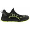 Sapatos de segurança NEO TOOLS 82-161-44 S1P SRC com biqueira de aço e proteção antiperfuração, parte superior em pele veludo e malha, sola em PU de dupla densidade, preto/cinzento com detalhes laranja, tamanho 44