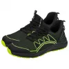 Sapatos de segurança NEO TOOLS 82-161-44 S1P SRC com biqueira de aço e proteção antiperfuração, parte superior em pele veludo e malha, sola em PU de dupla densidade, preto/cinzento com detalhes laranja, tamanho 44