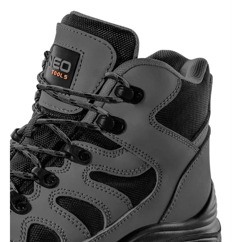 Sapatos de segurança NEO TOOLS 82-167-41 S1P SRC - biqueira de aço, proteção antiperfuração, preto/cinzento, tamanho 41
