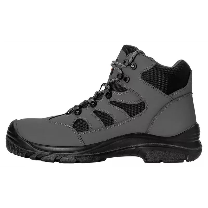 Sapatos de segurança NEO Tools 82-167-46 S1P SRC, tamanho 46, pele flor, biqueira de aço, preto/cinzento