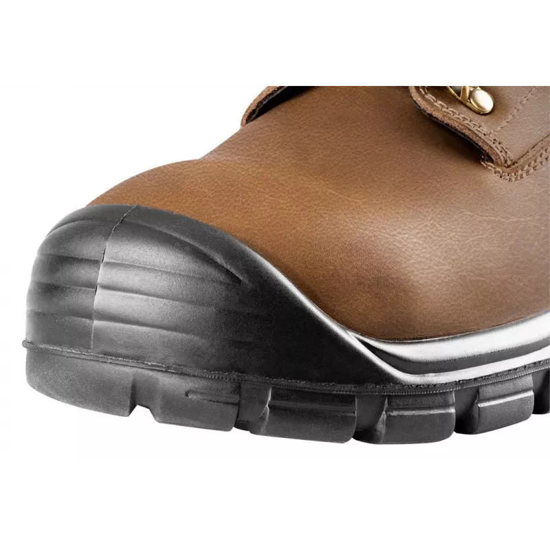 Sapatos de segurança NEO Tools 82-170-46 S1P SRC com biqueira de aço, tamanho 46, camurça preto/cinzento, proteção antiperfuração Kevlar, antiestático, absorção de energia no calcanhar, resistente ao óleo