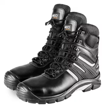 NEO TOOLS 82-175-39 S1P SRC Sapatos de segurança, corte baixo, com biqueira de aço e proteção antiperfuração, pele veludo, tamanho 39