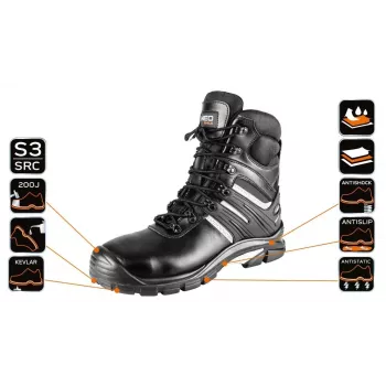 Sapatos de segurança NEO Tools 82-175-40 S1P SRC com biqueira de aço tamanho 40 cinzento/preto