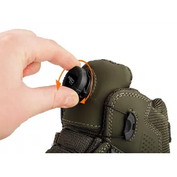 Botas de segurança NEO TOOLS 82-751-39 S1P SRC com biqueira de aço e proteção contra perfuração, pele flor, sola de PU de dupla densidade, tamanho 39 EU, preto/cinzento