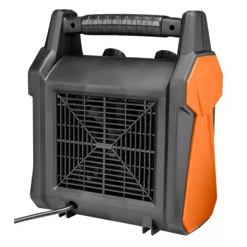 Aquecedor elétrico com ventoinha NEO Tools 90-061 3000W, 2 níveis de aquecimento, modo ventoinha, termostato ajustável, proteção contra sobreaquecimento, preto/laranja