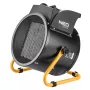 Termoventilador cerâmico PTC NEO Tools 90-064 2000W, 3 níveis de aquecimento, termostato regulável, proteção contra sobreaquecimento e queda, preto/cinzento