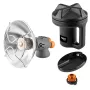 NEO TOOLS 90-134 Aquecedor a gás portátil com acendimento piezoelétrico, 1,7 kW, placa cerâmica, para cartucho de butano/propano, preto/vermelho
