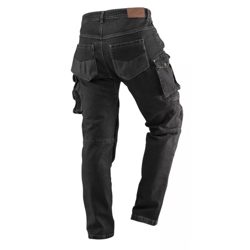 NEO TOOLS DENIM Calças de Trabalho, Preto, Tamanho L