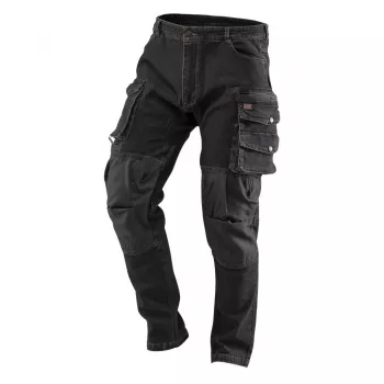 NEO TOOLS DENIM Calças de Trabalho, Preto, Tamanho L