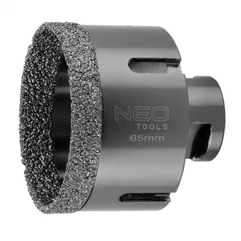 NEO TOOLS Broca de núcleo diamantada 65 mm M14 soldada a vácuo para cerâmica, porcelana, granito, mármore, vidro
