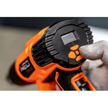 NEO TOOLS pistola de ar quente 2000W com ecrã LCD, 50°C e 70-600°C, 4 bicos, raspador, mala de transporte