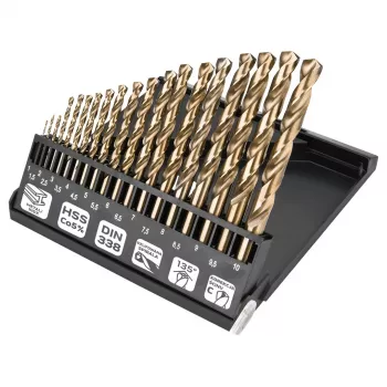 Conjunto de brocas para metal HSS-Co NEO TOOLS 1,0-10,0 mm, 19 peças