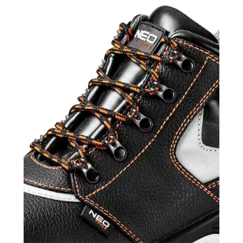 Botas de segurança em pele NEO TOOLS, biqueira de aço, S1P SRC, tamanho 44, preto