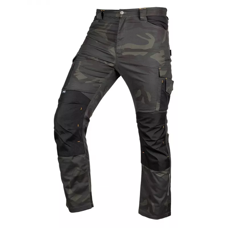Calças de trabalho NEO TOOLS Mix&Match, lona, reforçadas com Cordura, verde camuflado, tamanho XS