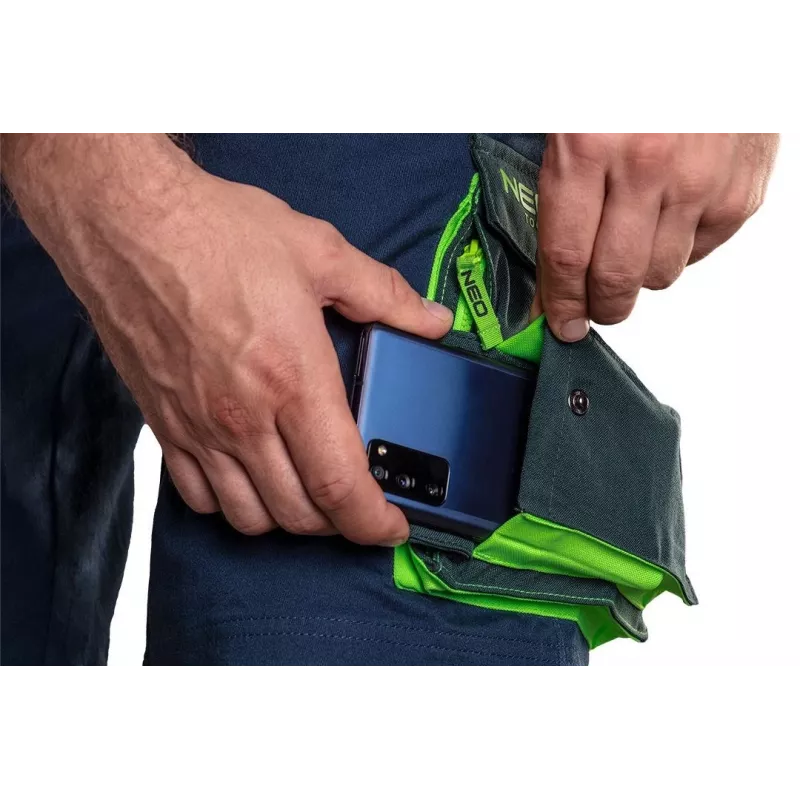 NEO TOOLS PREMIUM Calções de homem em mistura de algodão com stretch, XXXL, preto