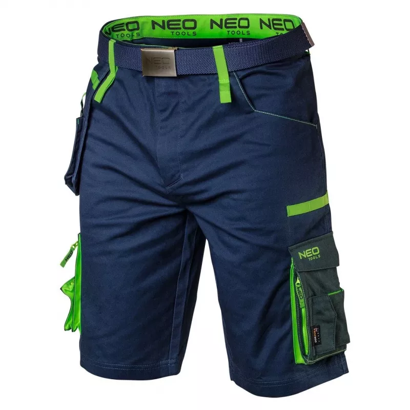 NEO TOOLS PREMIUM Calções de homem em mistura de algodão com stretch, XXXL, preto