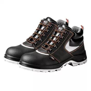 Sapatos de trabalho NEO TOOLS em pele tamanho 39 CE - botas de segurança S3 com biqueira de aço, preto