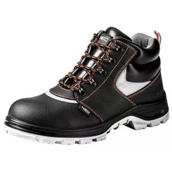 Sapatos de trabalho NEO TOOLS em pele tamanho 39 CE - botas de segurança S3 com biqueira de aço, preto