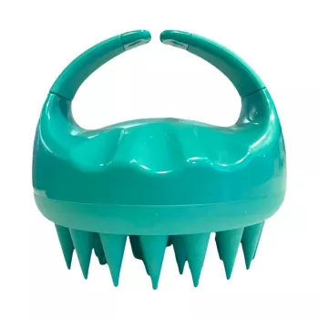 Escova de massagem do couro cabeludo Neofolics - cerdas de silicone macias, design ergonómico, preta