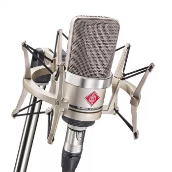 Neumann TLM 102 NI Studio Set - Microfone condensador de grande diafragma com aranha, Níquel
