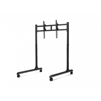 Next Level Racing Suporte de chão - Suporte de monitor individual de pé com tubo redondo - Até 65 polegadas - Ajuste de altura, inclinação - Capacidade máxima 50 kg - preto