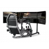 Next Level Racing Suporte de chão Suporte de monitor único autónomo com tubo redondo para até 3x43 polegadas Ajuste de altura Inclinação Capacidade máx. de carga 50 kg Preto