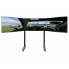 Next Level Racing Suporte de chão Suporte de monitor único autónomo com tubo redondo para até 3x43 polegadas Ajuste de altura Inclinação Capacidade máx. de carga 50 kg Preto