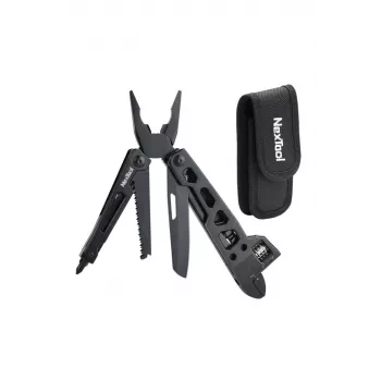 NEXTOOL multiferramenta Vanguard chave inglesa NE20131 multiferramenta EDC 15-em-1 em aço inoxidável com chave inglesa ajustável, alicate, faca, serra, chave de fendas, quebra-vidros, estojo de nylon
