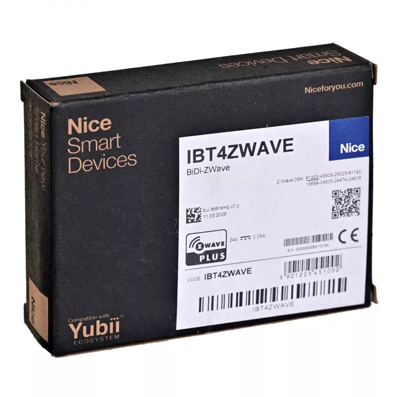 Botão inteligente Nice BiDi Z-Wave (FGT4B-001 IBT4ZWAVE 868,4 MHz)