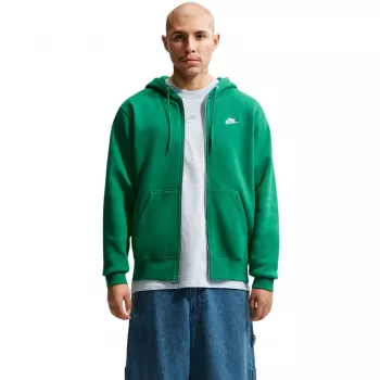 Sweatshirt com capuz Nike Club BB FZ homem com fecho completo Stadium Green L