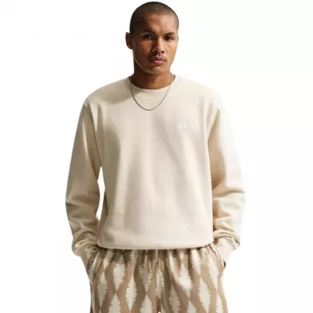 Sweatshirt Nike Club Fleece com decote redondo para homem creme FN3886-229 tamanho L
