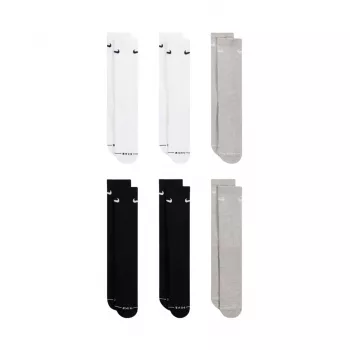 Meias de cano curto Nike Everyday Elevated pack de 6 branco preto cinzento 35-37.5