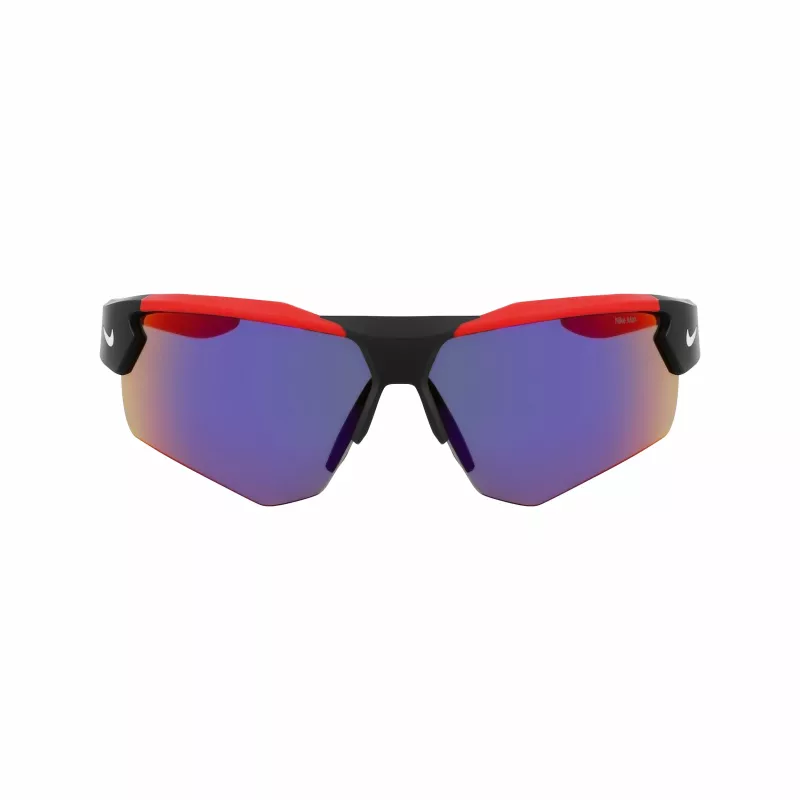 Óculos de sol desportivos retangulares de homem NIKE NKEV24037-12 - armação preta, lentes cinzentas, largura da lente 71 mm
