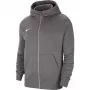 Sweatshirt com capuz Nike Park 20 em polar com fecho integral homem cinzento-escuro mesclado CW6891-071