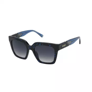 Nina Ricci Óculos de sol de gatinho para mulher SNR318520VBG - armação de acetato Havana, lentes castanhas degradê, 52 mm