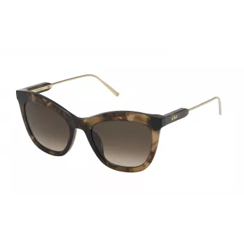 Óculos de sol de mulher NINA RICCI SNR300520GGU - Havana castanho, lentes cinzentas degradê, 52 mm