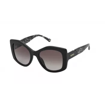 Óculos de sol de mulher NINA RICCI SNR317-530700 - armação em acetato, lentes degradê castanhas, 53 mm