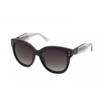 Óculos de sol de mulher NINA RICCI SNR3245501CK - armação em acetato preta, lentes em policarbonato cinzentas, 55/18/140 mm