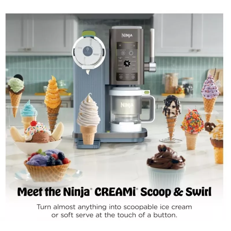 Ninja Creami Scoop & Swirl máquina de gelados e slush 13-em-1 0,48 l azul EU NC702EU