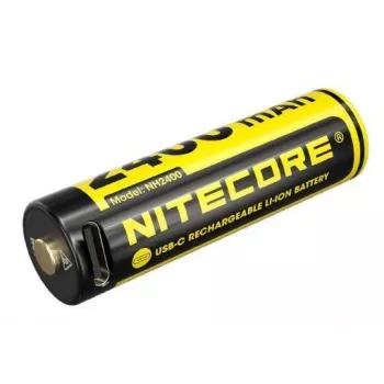 NITECORE NH2400 Pilha AA de iões de lítio recarregável, pack de 2 | 1,5 V de tensão de saída constante, carregamento USB-C, 2400 mWh