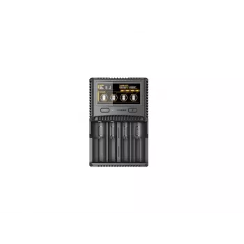 Nitecore SC4 Carregador profissional de 4 vias para baterias Li-Ion, NiMH, NiCd