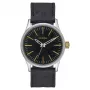 Relógio NIXON A377-2222-00 homem 38mm em aço inoxidável com mostrador preto e pulseira de pele sela