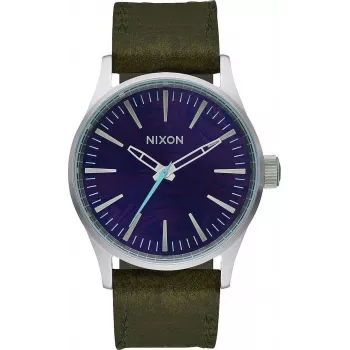 Relógio de mulher NIXON Sentry 38 A377-2302-00 aço inoxidável dourado rosa pele índigo