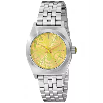 Relógio de mulher NIXON Small Time Teller A399-1898-00 27mm Aço inoxidável tom ouro rosa