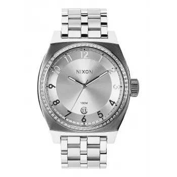 Relógio de mulher NIXON A325-1874-00 40mm dourado rosa aço inoxidável pele castanha